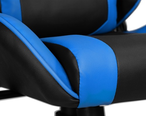 Кресло игровое DOBRIN BRIAN, черно-синяя экокожа