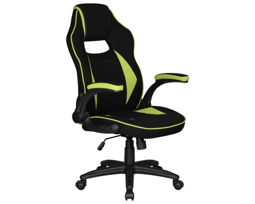 Кресло игровое DOBRIN RICK, черно-светло-зеленая ткань