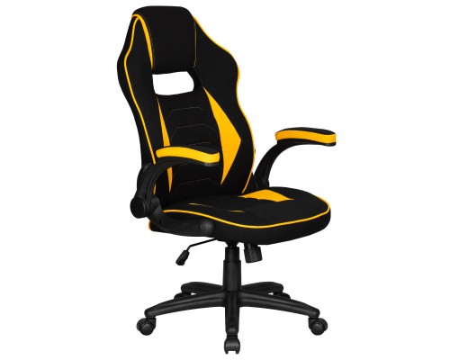 Кресло игровое DOBRIN RICK, черно-желтая ткань
