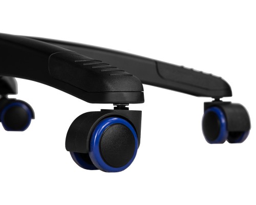 Кресло игровое DOBRIN BRIAN, черно-синяя экокожа