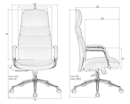 Офисное кресло для руководителей DOBRIN NERO, черный (RXT051-21)