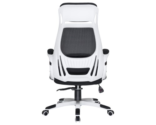 Офисное кресло для руководителей DOBRIN STEVEN WHITE, белый пластик, чёрная ткань