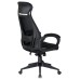 Офисное кресло для руководителей DOBRIN STEVEN BLACK, чёрный пластик, чёрная ткань