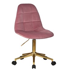 Офисное кресло для персонала DOBRIN MONTY GOLD, розовый велюр (MJ9-32)