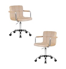 Набор 2 шт Офисное кресло для персонала DOBRIN TERRY, бежевый велюр (MJ9-10)