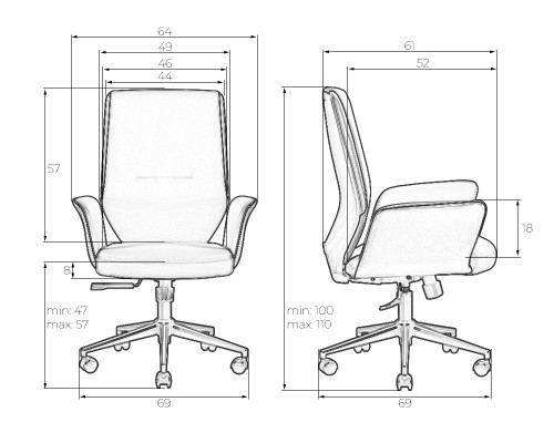 Офисное кресло для руководителей DOBRIN MAXWELL, кремово-черный