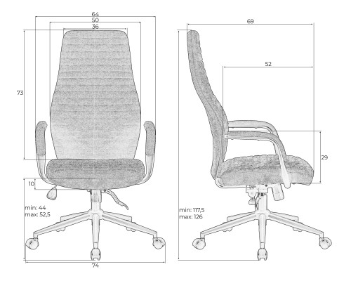 Офисное кресло для руководителей DOBRIN LOKI, синий (VRH230-25)