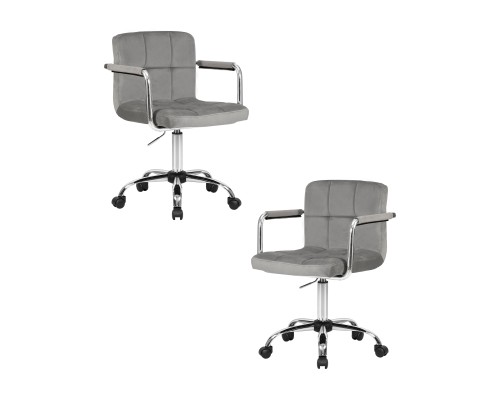Набор 2 шт Офисное кресло для персонала DOBRIN TERRY, серый велюр (MJ9-75)