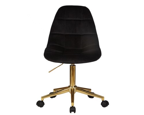 Офисное кресло для персонала DOBRIN MONTY GOLD, чёрный велюр (MJ9-101)
