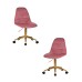 Набор 2 шт Офисное кресло для персонала DOBRIN MONTY GOLD, розовый велюр (MJ9-32)