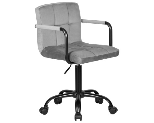 Офисное кресло для персонала DOBRIN TERRY BLACK, серый велюр (MJ9-75)