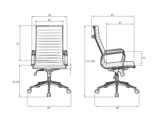 Офисное кресло для руководителей DOBRIN CLARK SIMPLE, серый (47)