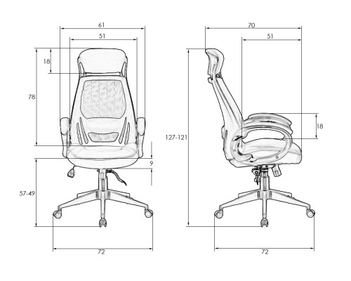 Офисное кресло для руководителей DOBRIN STEVEN BLACK, чёрный пластик, чёрная ткань