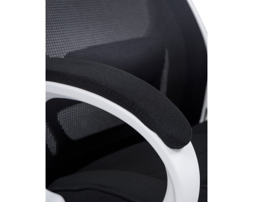Офисное кресло для руководителей DOBRIN STEVEN WHITE, белый пластик, чёрная ткань
