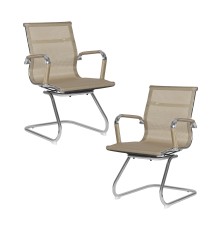 Набор 2 шт Офисное кресло для посетителей DOBRIN CODY MESH, бежевый (22039)