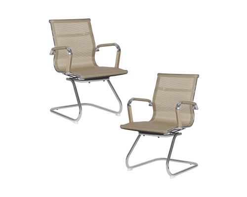Набор 2 шт Офисное кресло для посетителей DOBRIN CODY MESH, бежевый (22039)