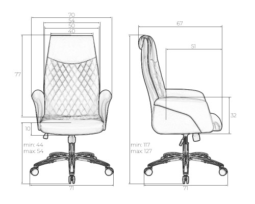 Офисное кресло для руководителей DOBRIN LEONARD, коричнево-бежевый