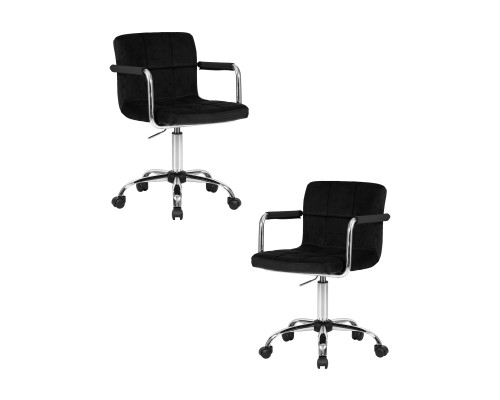 Набор 2 шт Офисное кресло для персонала DOBRIN TERRY, черный велюр (MJ9-101)