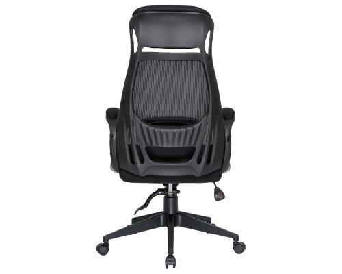 Офисное кресло для руководителей DOBRIN STEVEN BLACK, чёрный пластик, чёрная ткань