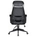 Офисное кресло для руководителей DOBRIN STEVEN BLACK, чёрный пластик, чёрная ткань