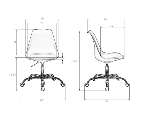 Набор 2 шт Офисное кресло для персонала DOBRIN MICKEY, темно-серый