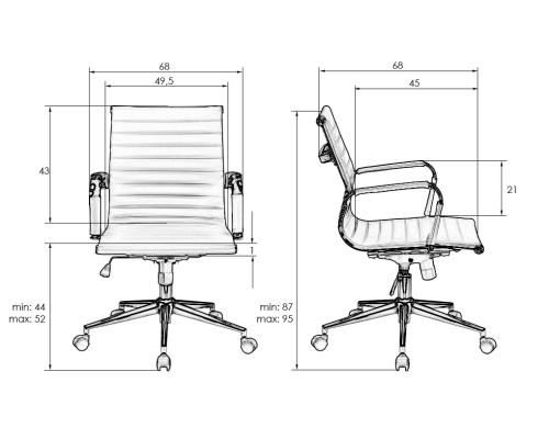 Набор 2 шт Офисное кресло для руководителей DOBRIN CLAYTON, чёрный