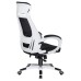 Офисное кресло для руководителей DOBRIN STEVEN WHITE, белый пластик, чёрная ткань