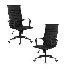 Набор 2 шт Офисное кресло для руководителей DOBRIN CLARK SIMPLE BLACK, чёрный