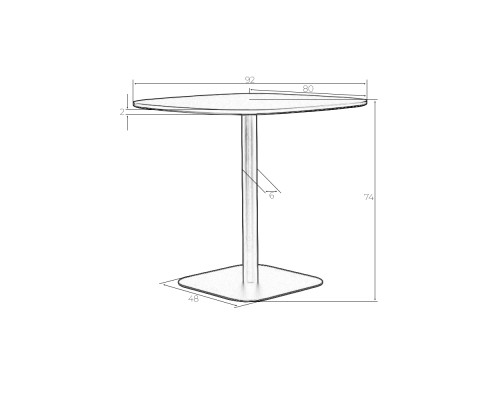 Стол обеденный DOBRIN OTIS, белая столешница, черное основание