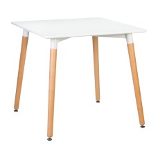 Стол обеденный DOBRIN SERRA, ножки светлый бук, столешница белая