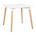 Стол обеденный DOBRIN SERRA, ножки светлый бук, столешница белая