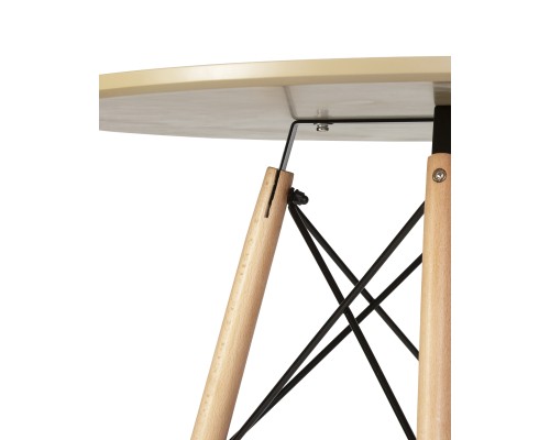 Стол обеденный DOBRIN CHELSEA`80, ножки светлый бук, столешница бежевая