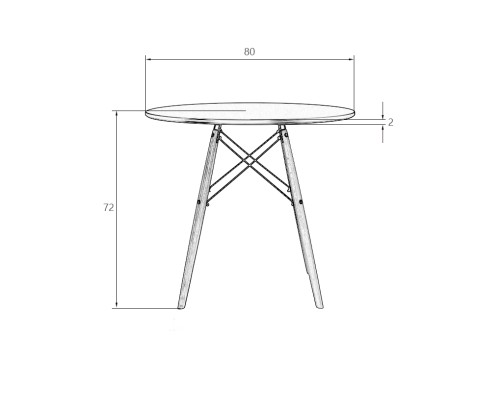 Стол обеденный DOBRIN CHELSEA`80, ножки светлый бук, столешница бежевая