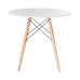 Стол обеденный DOBRIN CHELSEA`80, ножки светлый бук, столешница белая