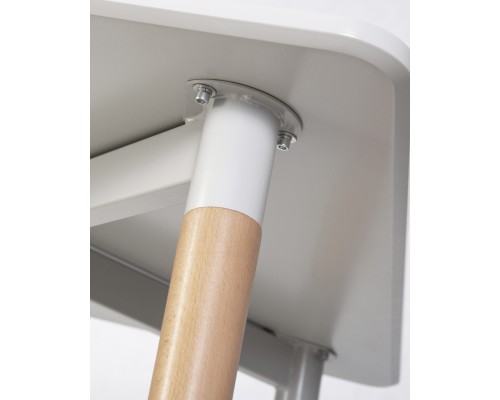 Стол обеденный DOBRIN SERRA, ножки светлый бук, столешница светло-серая