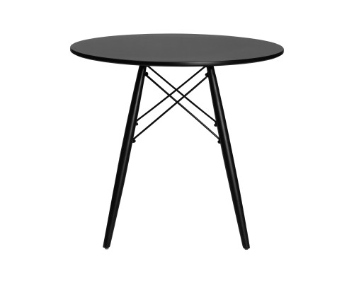 Стол обеденный DOBRIN CHELSEA`80 BLACK, столешница черная, основание черное