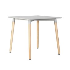 Стол обеденный DOBRIN SERRA, ножки светлый бук, столешница светло-серая