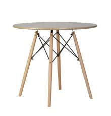 Стол обеденный DOBRIN CHELSEA`80, ножки светлый бук, столешница бежевая