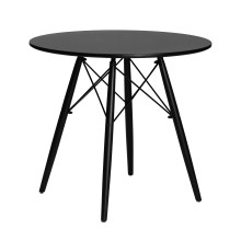 Стол обеденный DOBRIN CHELSEA`80 BLACK, столешница черная, основание черное