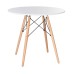 Стол обеденный DOBRIN CHELSEA`80, ножки светлый бук, столешница белая