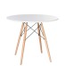 Стол обеденный DOBRIN CHELSEA`90, ножки светлый бук, цвет белый