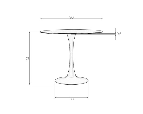 Стол обеденный MIA, белая столешница, белое основание