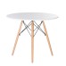 Стол обеденный DOBRIN CHELSEA`90, ножки светлый бук, цвет белый