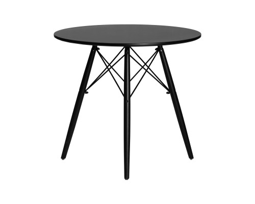 Стол обеденный DOBRIN CHELSEA`80 BLACK, столешница черная, основание черное