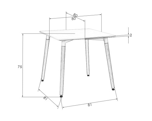 Стол обеденный DOBRIN SERRA, ножки светлый бук, столешница светло-серая