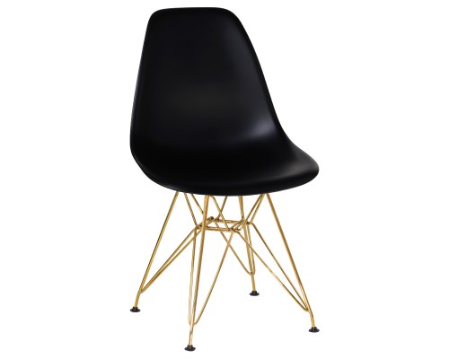 Стул обеденный DOBRIN DSR, ножки золотые, цвет чёрный (B-03)