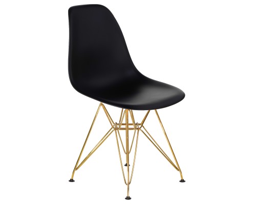 Стул обеденный DOBRIN DSR, ножки золотые, цвет чёрный (B-03)