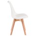 Стул обеденный DOBRIN JERRY SOFT, ножки светлый бук, цвет сиденья белый (W-02)