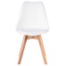 Стул обеденный DOBRIN JERRY SOFT, ножки светлый бук, цвет сиденья белый (W-02)