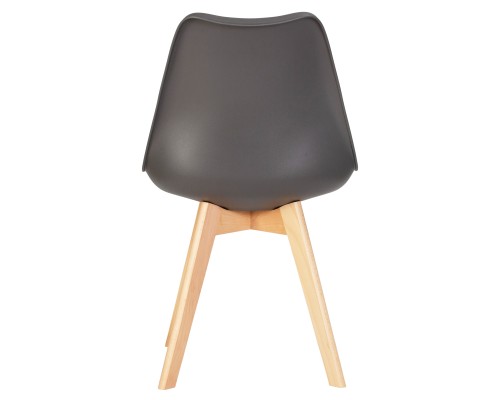 Стул обеденный DOBRIN JERRY SOFT, ножки светлый бук, цвет сиденья темно-серый (G-04)